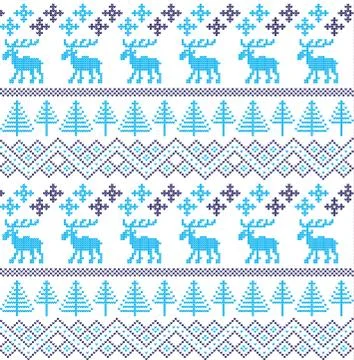 Winter festive Christmas knitted pattern woolen knitted Illustrazione stock