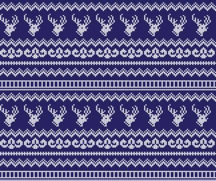 Winter festive Christmas knitted pattern woolen knitted Illustrazione stock