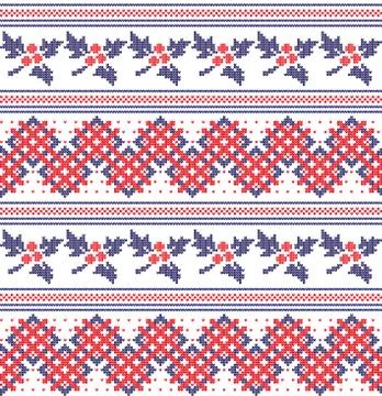 Winter festive Christmas knitted pattern woolen knitted Stock Illustration