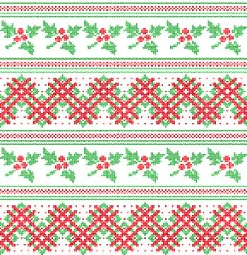 Winter festive Christmas knitted pattern woolen knitted Illustrazione stock