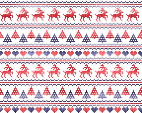 Winter festive Christmas knitted pattern woolen knitted Stock Illustration