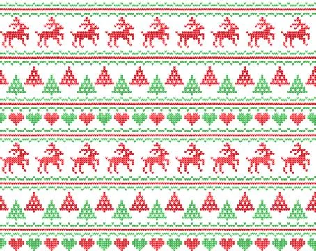Winter festive Christmas knitted pattern woolen knitted Illustrazione stock