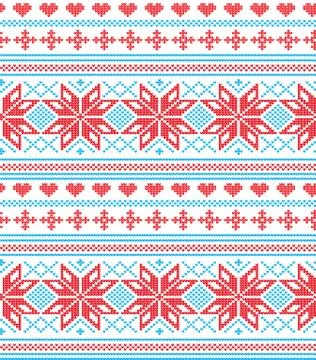 Winter festive Christmas knitted pattern woolen knitted Illustrazione stock
