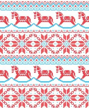 Winter festive Christmas knitted pattern woolen knitted Stock Illustration