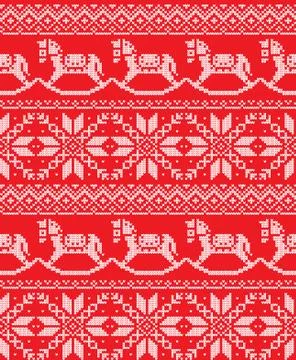 Winter festive Christmas knitted pattern woolen knitted Stock Illustration