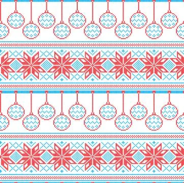 Winter festive Christmas knitted pattern woolen knitted Stock Illustration