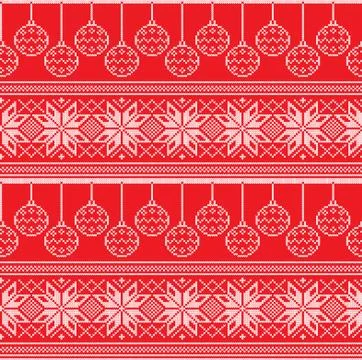 Winter festive Christmas knitted pattern woolen knitted Illustrazione stock