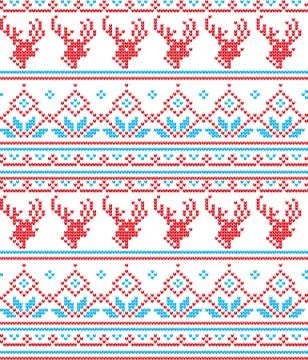Winter festive Christmas knitted pattern woolen knitted Stock Illustration