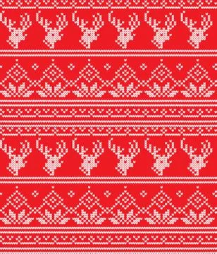 Winter festive Christmas knitted pattern woolen knitted Stock Illustration