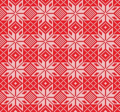 Winter festive Christmas knitted pattern woolen knitted Stock Illustration