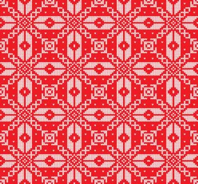 Winter festive Christmas knitted pattern woolen knitted Stock Illustration