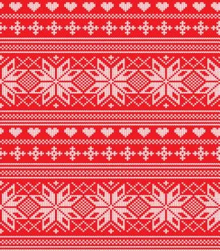 Winter festive Christmas knitted pattern woolen knitted Stock Illustration