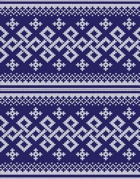 Winter festive Christmas knitted pattern woolen knitted Stock Illustration