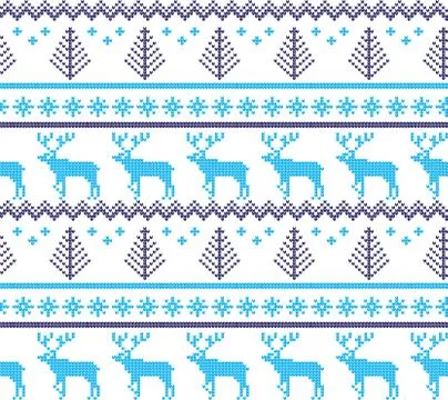 Winter festive Christmas knitted pattern woolen knitted Illustrazione stock