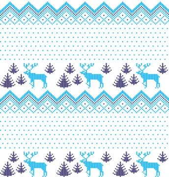 Winter festive Christmas knitted pattern woolen knitted Stock Illustration