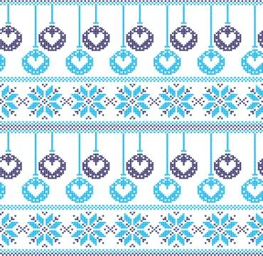 Winter festive Christmas knitted pattern woolen knitted Stock Illustration