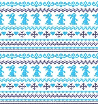 Winter festive Christmas knitted pattern woolen knitted Illustrazione stock