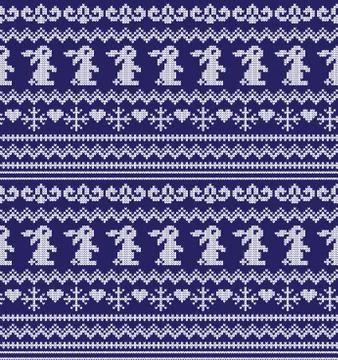 Winter festive Christmas knitted pattern woolen knitted Stock Illustration