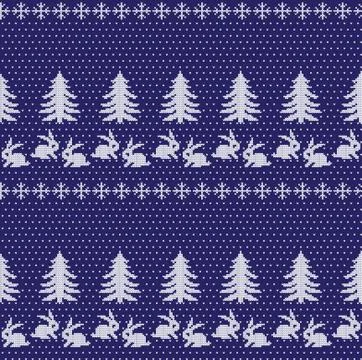 Winter festive Christmas knitted pattern woolen knitted Stock Illustration