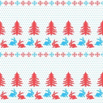 Winter festive Christmas knitted pattern woolen knitted Stock Illustration