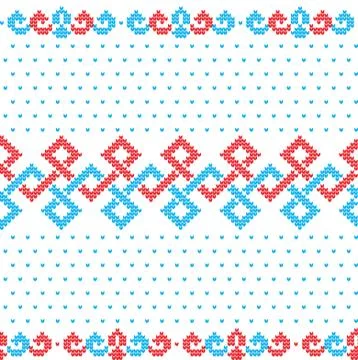 Winter festive Christmas knitted pattern woolen knitted Stock Illustration