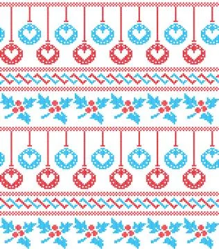 Winter festive Christmas knitted pattern woolen knitted Illustrazione stock