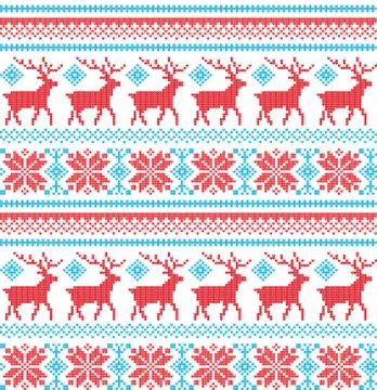 Winter festive Christmas knitted pattern woolen knitted Stock Illustration