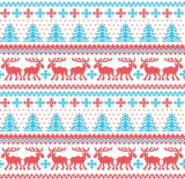 Winter festive Christmas knitted pattern woolen knitted Stock Illustration