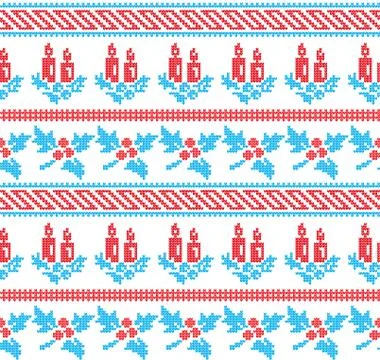 Winter festive Christmas knitted pattern woolen knitted Stock-Illustration