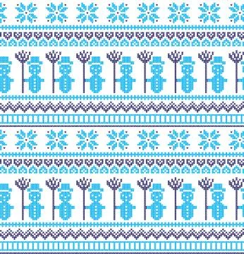 Winter festive Christmas knitted pattern woolen knitted Stock Illustration