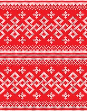 Winter festive Christmas knitted pattern woolen knitted Stock Illustration