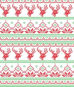 Winter festive Christmas knitted pattern woolen knitted Stock Illustration