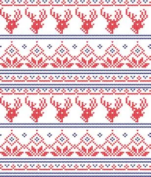 Winter festive Christmas knitted pattern woolen knitted Stock Illustration