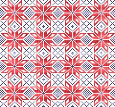 Winter festive Christmas knitted pattern woolen knitted Stock Illustration