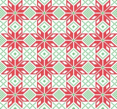 Winter festive Christmas knitted pattern woolen knitted Stock Illustration