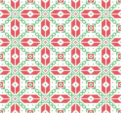 Winter festive Christmas knitted pattern woolen knitted Stock Illustration