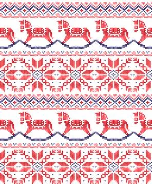 Winter festive Christmas knitted pattern woolen knitted Stock Illustration