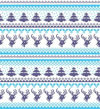 Winter festive Christmas knitted pattern woolen knitted Stock Illustration