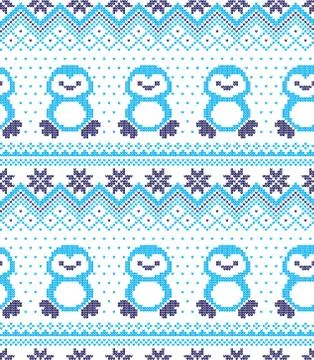 Winter festive Christmas knitted pattern woolen knitted Stock-Illustration