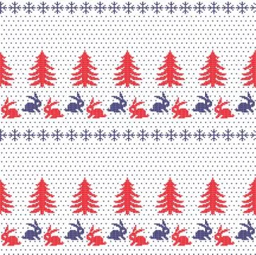 Winter festive Christmas knitted pattern woolen knitted Stock Illustration