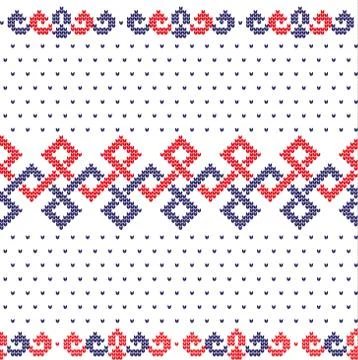 Winter festive Christmas knitted pattern woolen knitted Stock Illustration