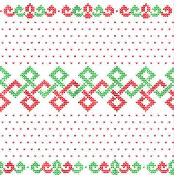 Winter festive Christmas knitted pattern woolen knitted Stock Illustration