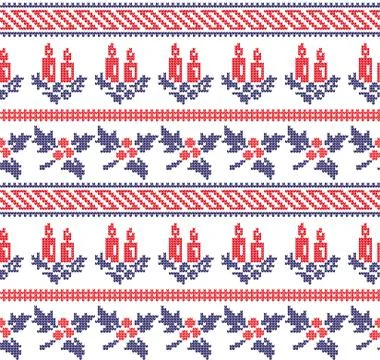 Winter festive Christmas knitted pattern woolen knitted Stock Illustration