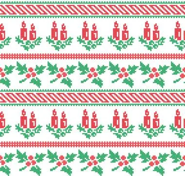 Winter festive Christmas knitted pattern woolen knitted Stock Illustration