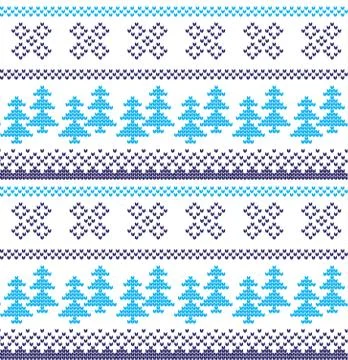 Winter festive Christmas knitted pattern woolen knitted Stock Illustration
