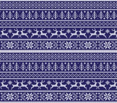 Winter festive Christmas knitted pattern woolen knitted Stock-Illustration