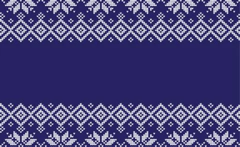 Winter festive Christmas knitted pattern woolen knitted Stock Illustration