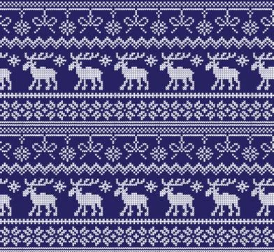 Winter festive Christmas knitted pattern woolen knitted Stock Illustration