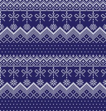 Winter festive Christmas knitted pattern woolen knitted Illustrazione stock