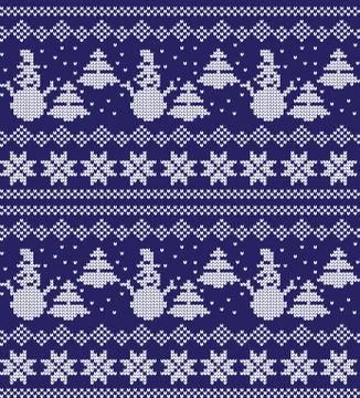 Winter festive Christmas knitted pattern woolen knitted Stock-Illustration